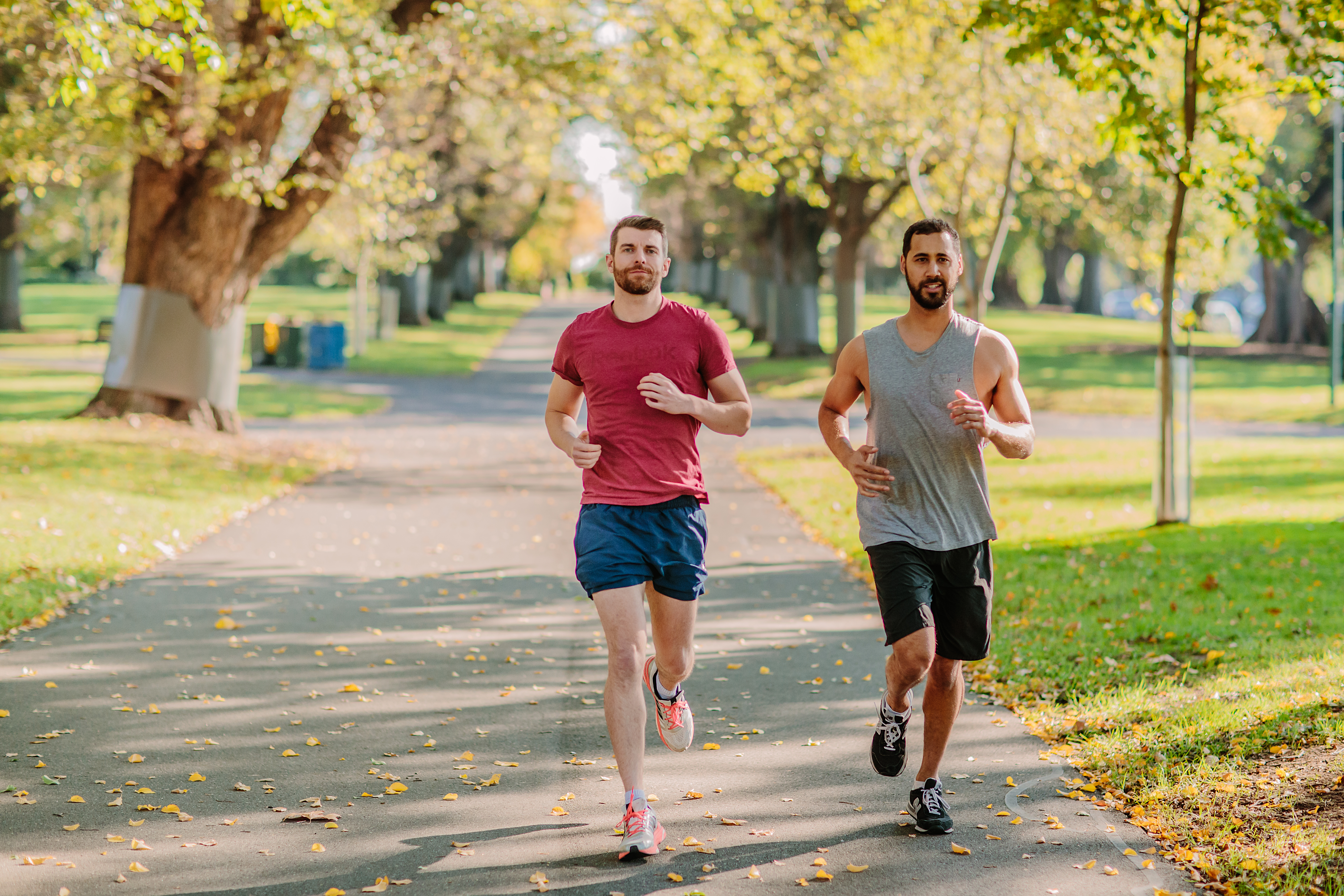 Two man jogging in the park
