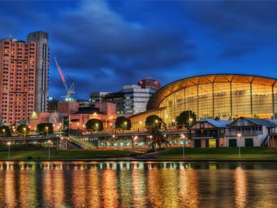 Adelaide Central Business District at night