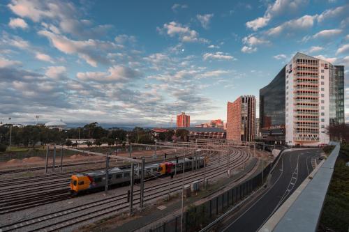 Adelaide central train station located in the cbd